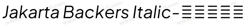 Jakarta Backers Italic字体转换
